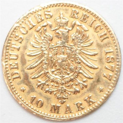 null Etats Allemands. Bavière. Louis II (1864-1886). 10 Marks or 1877 D. 3,92 g -...