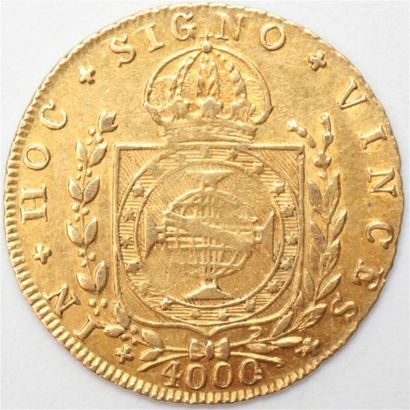 null Brésil. Pierre I (1822-1831). 4000 Reis o 1824 R Rio. 8,03 g. TTB