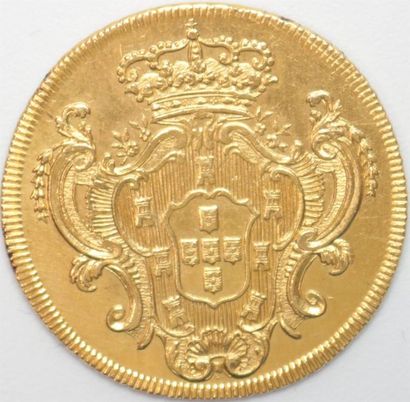 null Portugal. Marie I et Pierre III (1777- 1786). 6400 Reis or 1778 Rio de Janeiro....