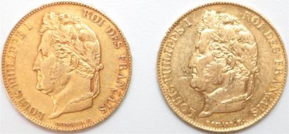 null Louis Philippe I (1830-1848). 2 ex. 1848 A Paris. 6,44 et 6,45 g. F 527 G 1041...