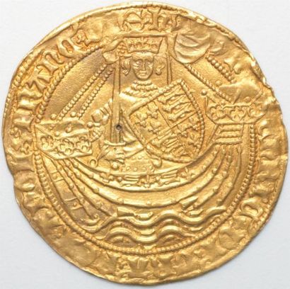 null Angleterre. Henri VI (1422-1461). Noble d'or. (1422-1430). 6,97 g.
Listel légèrement...