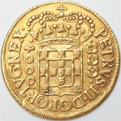 null Brésil. Pierre II (1683-1706). 4000 Reis o 1699. Rio. 7,89 g. Sup.