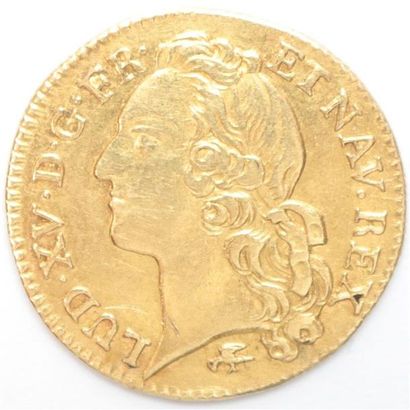 null Louis XV (1715-1774). Louis d'or au bandeau 1754 D Lyon. 8,06 g. Dr 728 G 3...