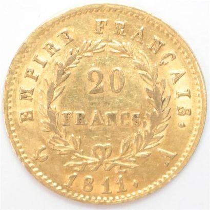 null Premier Empire (1804-1814). 20 Francs or 1811 A Paris. 6,47 g. F 516 G 1025...