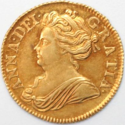 null Angleterre. Anne (1702-1714). 1/2 Guinée or 1714. TTB/Sup.