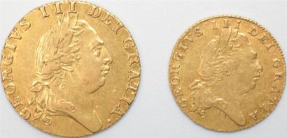 null Angleterre. Georges III (1760-1820). Guinée or 1787. 8,34 g. 1/2 Guinée or 1803....