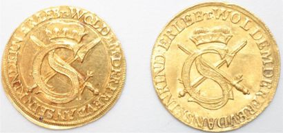 null Saxe. Ducat or 1616. 3,44 g. Dresde.
Autre ex. 1616. 3,48 g. Dresde.
2 monnaies...
