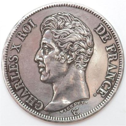 null Charles X (1824-1830). 5 Francs Ag. 1825 A Paris. 24,97 g. F 310 G 643 - TT...