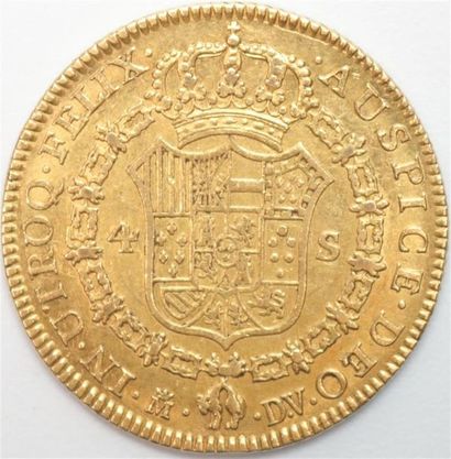 null Espagne. Charles III (1759-1788). 4 Escudos or 1786 Madrid DV. 13,46 g. TTB