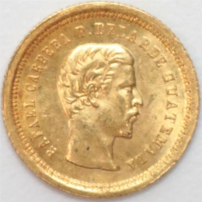 null Guatemala. 4 Réales or 1860 R. 0,84 g. Sup.