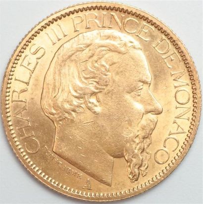 null Monaco. Charles III (1856-1889). 100 Francs or 1882 A. 32,30 g. G 122
TTB/S...