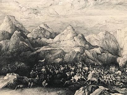 null Rodolphe BRESDIN 1822-1885 - Bataille dans un paysage rocheux
Dessin à l'encre...