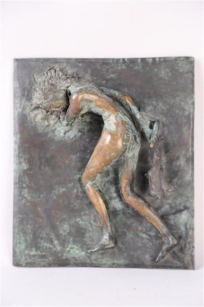 null Philippe MOHLITZ (1941-2019) Le sommeil. 1996
L 17 x 19,5.
Bronze à patine brune....