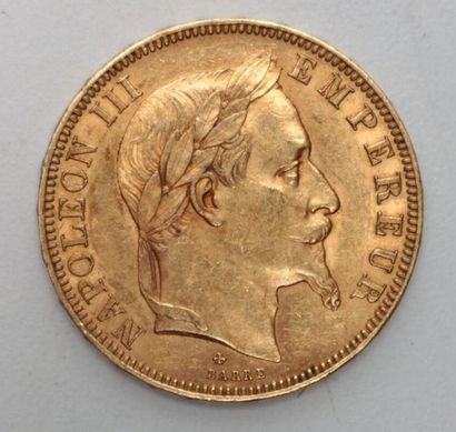 null * Pièce de 50 francs en or Napoléon III tête laurée 1866 A - 16.18 g 
