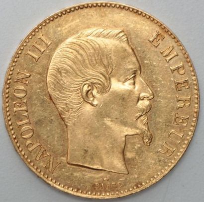 null * Pièce de 100 Francs en or Napoléon III tête nue 1858 A - 32.3 g 