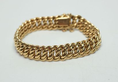 null Bracelet en or jaune maille américaine - 20.6 g / L. 18 cm - l. 1 cm