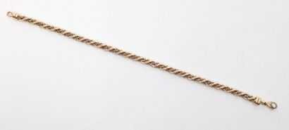 null Bracelet en or jaune et gris maille style corde - 9 g 