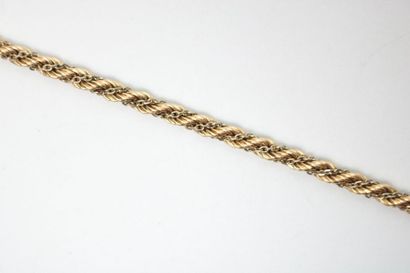 null Bracelet en or jaune et gris maille style corde - 9 g 