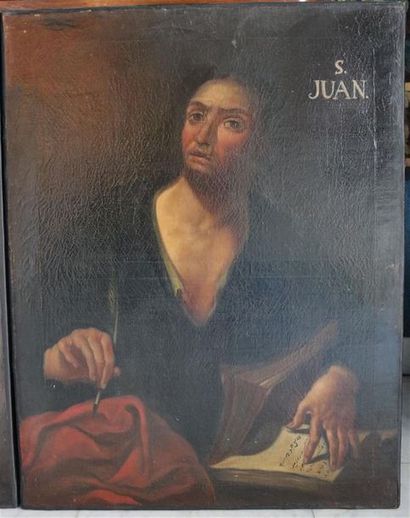 null Saint Jean / Saint Pierre, suite de deux huiles sur toile, XVIIe - 83,5 x 64...