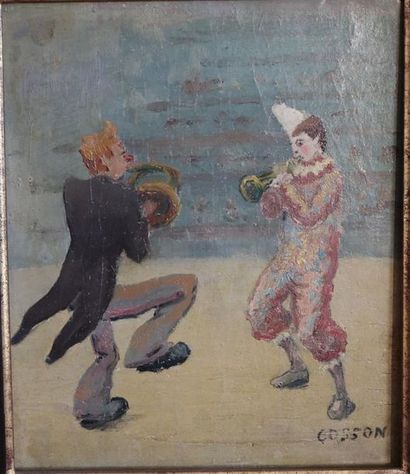 null COSSON Marcel (1878-1956) Les clowns, huile sur toile, signée en bas à droite....