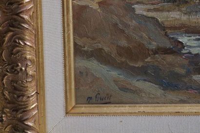 null GUEIT Marius (1877-1956) Etude dans les Landes, huile sur panneau signée en...