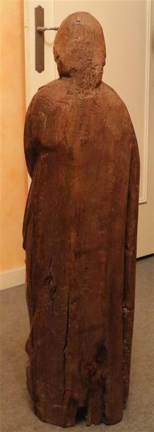 null Femme à l'urne en bois sculpté. H. 98 cm