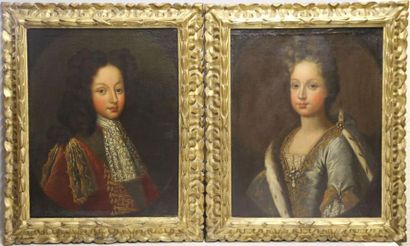 Louis de France et Marie-Adélaïde de Savoie,...