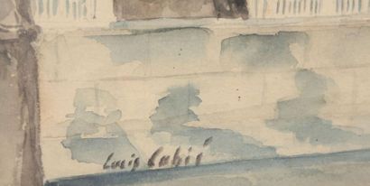 null Vue des quais de Seine - Aquarelle portant une signature en bas à gauche Louis...