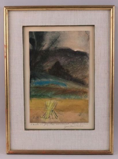 null IMBERT Jean-Claude (1919-1993) Paysage - Pastel signé en bas à gauche,
Dédicace...