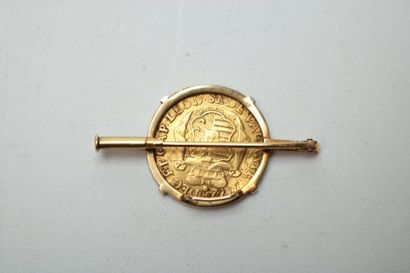 null Pièce d'un ducat Liège Saint-Lambert portant une date 1771 en or montée en broche...
