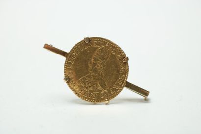 null Pièce d'un ducat Liège Saint-Lambert portant une date 1771 en or montée en broche...