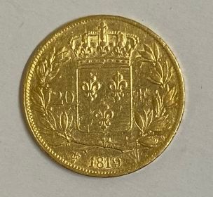 null * Pièce de 20 Francs or Louis XVIII 1819 W - 6.42 g 