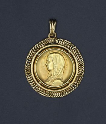 Médaille en or 750 millièmes à l'effigie...