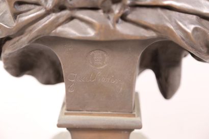 null Jean GAUTHERIN (1840-1890) Buste de Jésus Christ,
Bronze signé, cachet de la...