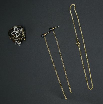 null Bracelet et paire de pendants d'oreilles en or jaune 750 millièmes, maille torsadé,...