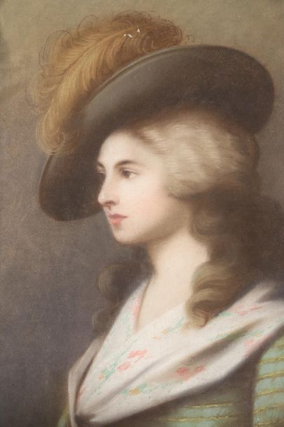 null Portrait de femme au chapeau à plume - Pastel sur papier - 49 x 35 cm
Encadré...