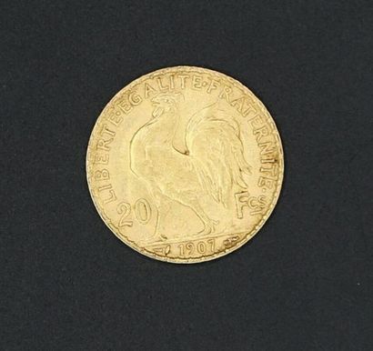 null Pièce de 20 francs or Coq de Chaplain 1907 - 6.4 g
