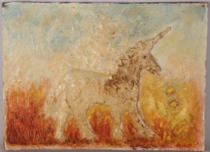 null BASKINE Maurice (1901-1968) Licorne, 1956
Huile sur un panneau d'isorel.
Signée...