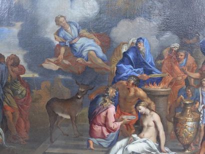 null Ecole romaine du 17è, entourage de Pierto Testa - Le sacrifice d'Iphigénie -...