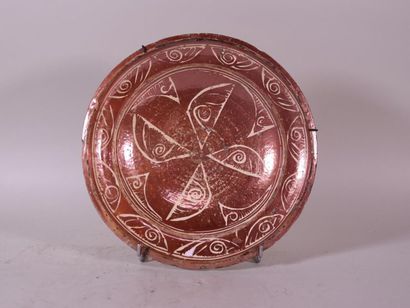 null Plat creux en céramique hispano mauresque (restaurations) Diamètre 33 cm