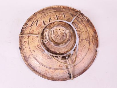 null Plat en céramique - hispano mauresque (cassé/restaurations) Diamètre 37 cm