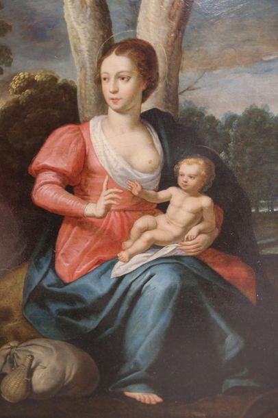null Ecole flamande vers 1650 entourage d' Hendrik Van Balen - La Vierge à l'Enfant...