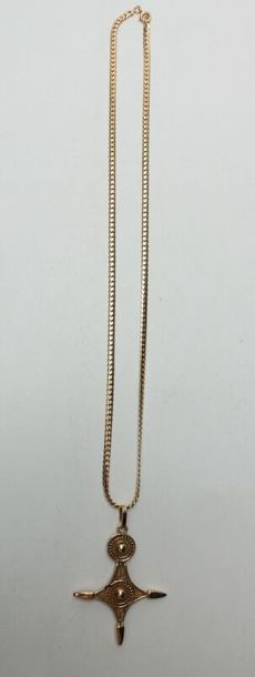 null Collier et pendentif "Croix du sud" en or jaune - 30.3 g / L. 50 cm