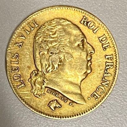 Pièce de 40 Francs or 1818 W Louis XVIII...