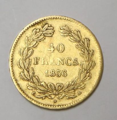 null Pièce de 40 Francs or 1836 A Louis-Philippe - 12.91 g 