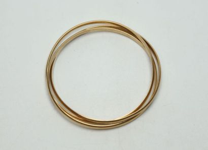 null Bracelet trois joncs en or jaune - 62.28 g / Ø. 69 mm