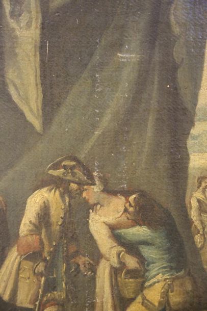 null Attribué à Giuseppe ZAIS (1709 - 1784) Scène de campement militaire - Toile...