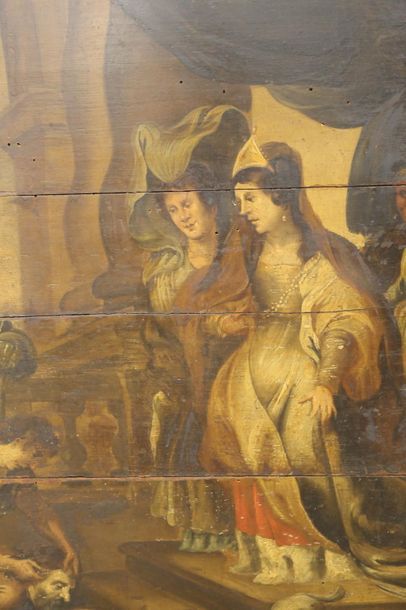 null Ecole Flamande du 17è suiveur de Rubens - La reine Thomyris devant la tête de...
