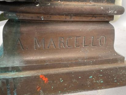 null D'AFFRY Adéle (1836-1879) Bianca Capello, 
sujet en bronze signé A.MARCELLO,...