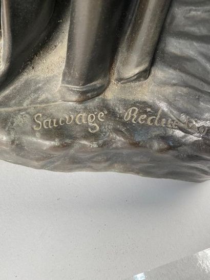 null Femme drapée à l'Antique : sujet en bronze marqué Sauvage Réduction - H. 95...